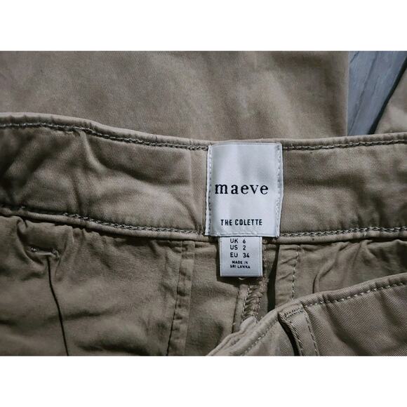 Anthropologie Pants 2 Women's Maeve The Colette Wide Leg Pleated Khaki Nwt $148 - Picture 11 of 13